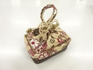 花模様竹籠巾着